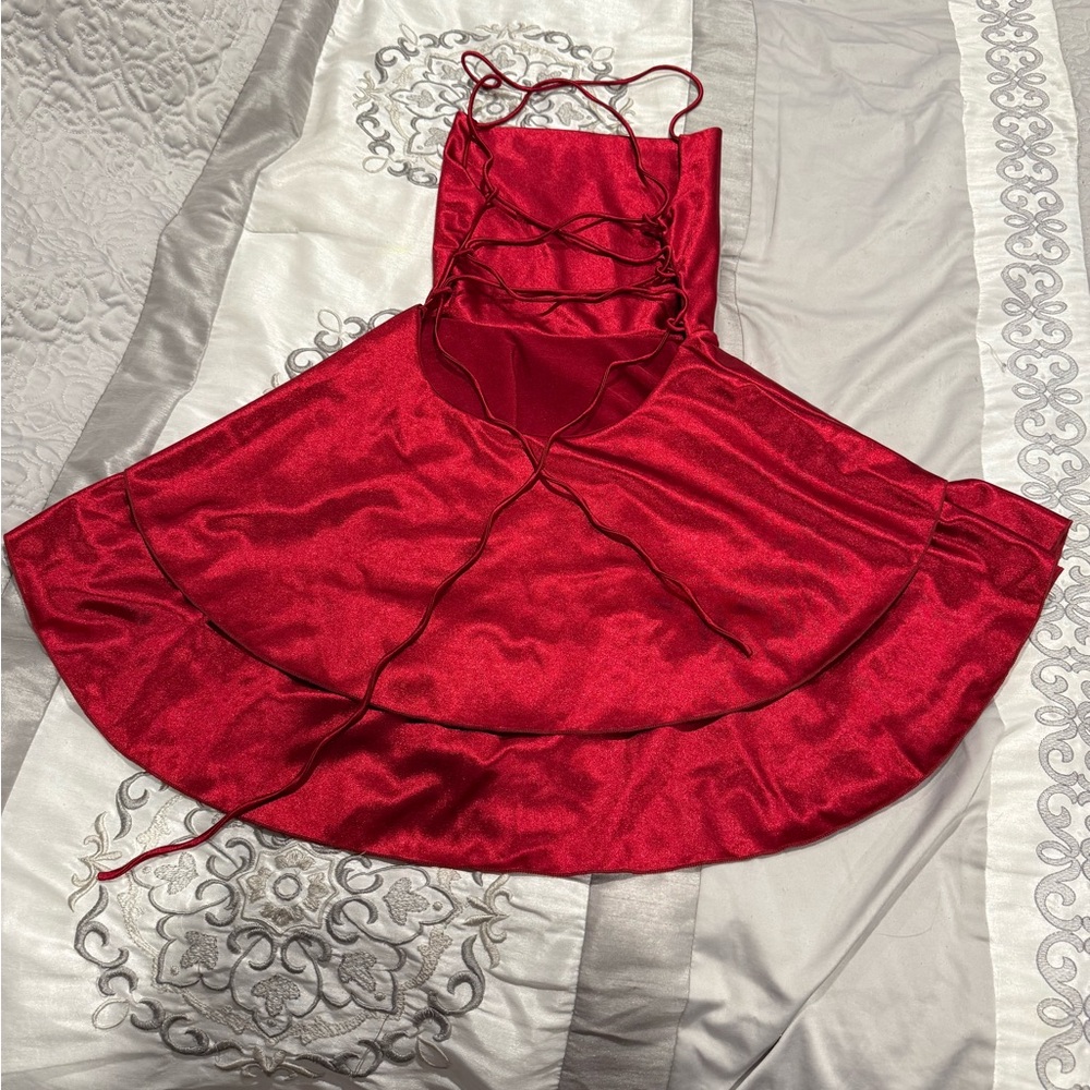 Red Mini Dress - Picture 2 of 3
